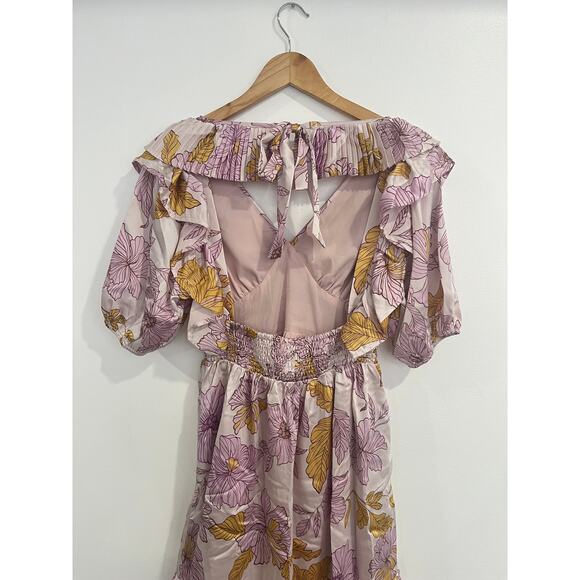 NWT En Saison Jeune Satin Floral Mini Dress - Picture 6 of 9